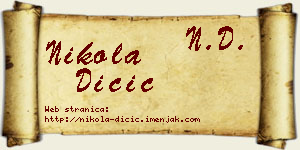 Nikola Dičić vizit kartica